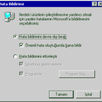Windows Ayarları Sayfa 1 5.3 Hata Bildiriminin İptal Edilmesi: Başlat > Denetim Masası > Sistem > Gelişmiş > Hata Bildirimi Açılan penceredeki ayarları aşağıdaki gibi yapınız. “Tamam” ile çıkınız 5.4 Sistem Hatası ve Hata Ayıklamanın İptal Edilmesi: Başlat > Denetim Masası > Sistem > Gelişmiş > [Başlangıç ve Kurtarma]Ayarlar Açılan...