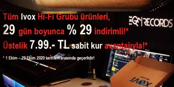Tüm Ivox Hi-fi grubu ürünleri, 29 gün boyunca %29 indirimli. Üstelik 7,99TL sabit kur avantajı ile. Daha fazla bilgi için: https://www.navykishop.com/ 1 Ekim – 29 Ekim 2020 tarihleri arasında geçerlidir. Benzer YazılarTimpani: Rega'nın Yeni Pikapları Timpani'deSigma Ses: Steljes Audio NS3Timpani: 70. Etkinliğimiz 13 Ekim Perşembe AkşamıTimpani: "Hangi Yorum?"da Beethoven'in "Appassionata" […]